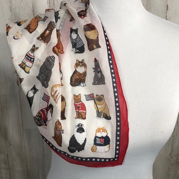 Sheer  Cat Scarf 20” x 20” - Picture 2 of 4